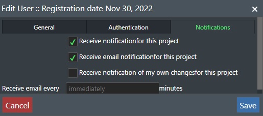 Edit Notifications